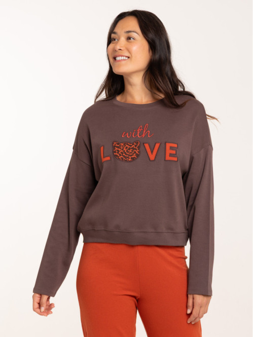 Haut de pyjama Love femme