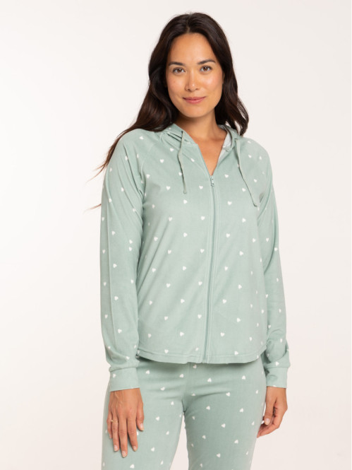 Sweat de nuit velours coeur...