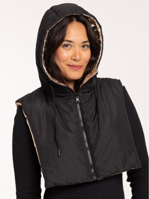 Plastron à capuche réversible femme