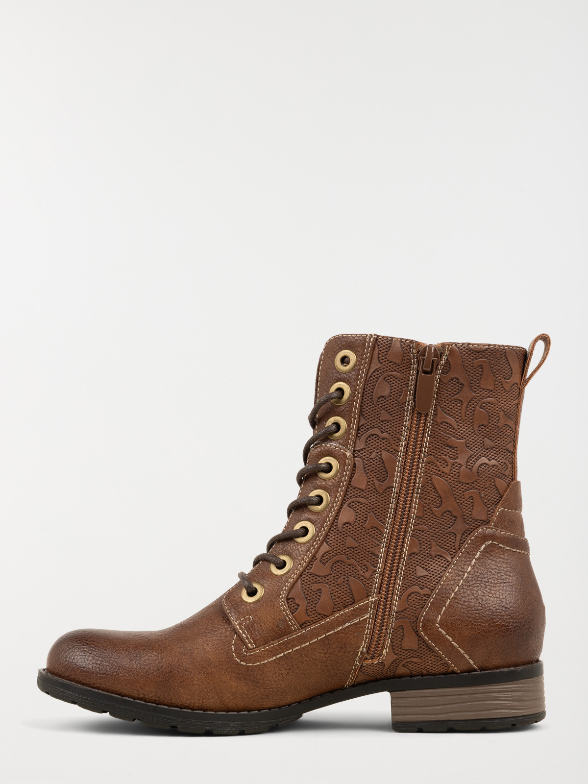 Bottine cognac plate lacet femme (36-41)