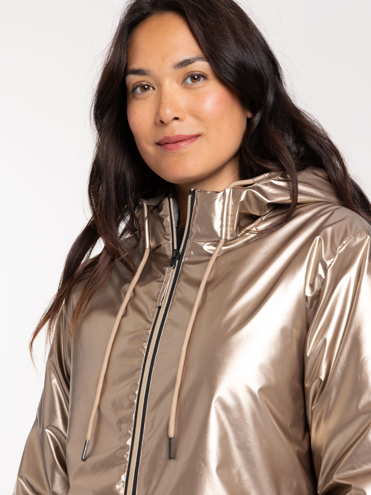 Parka effet métal femme