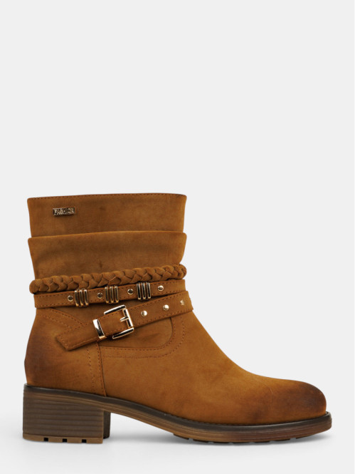 Bottines multibrides camel...