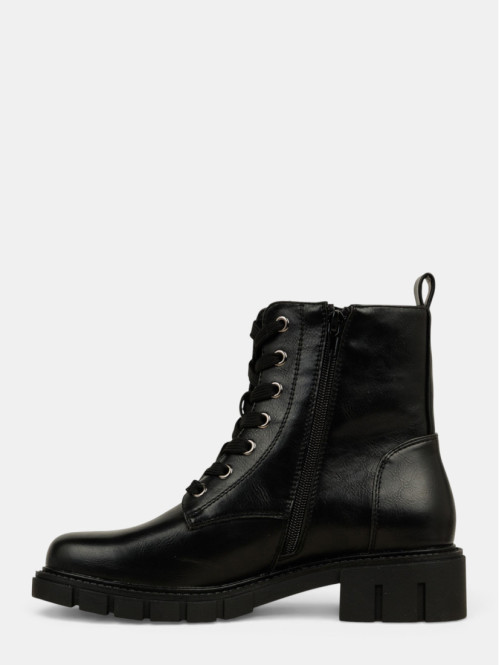 Bottines noires lacet zip...