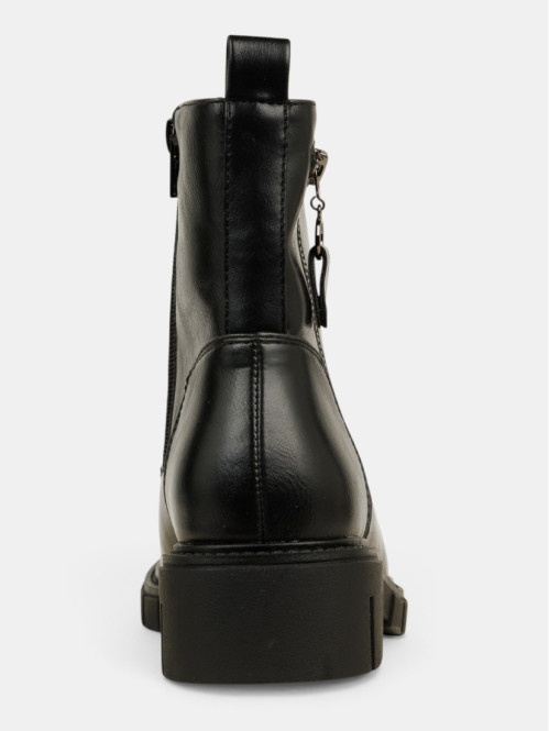Bottines noires lacet zip...