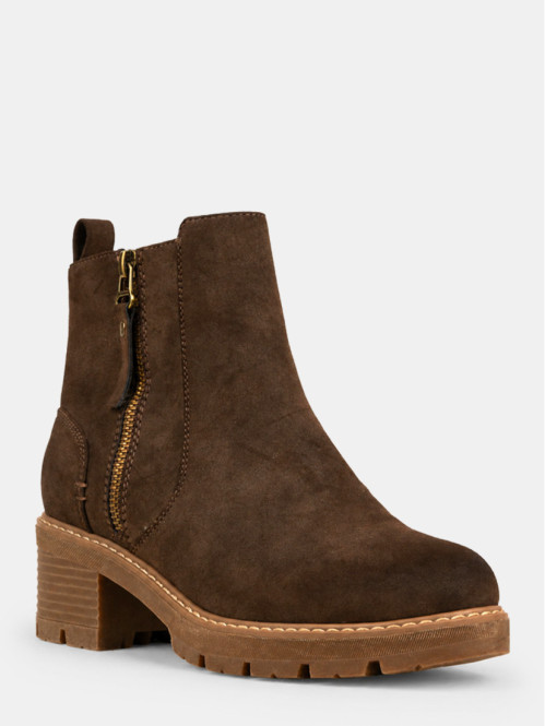 Bottines à talon marron...