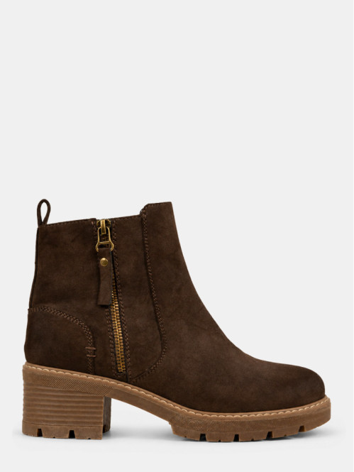 Bottines à talon marron...