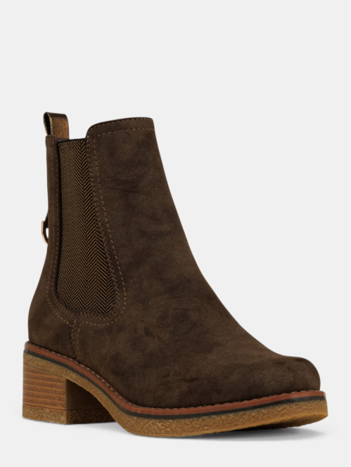 Bottines à talon café femme...