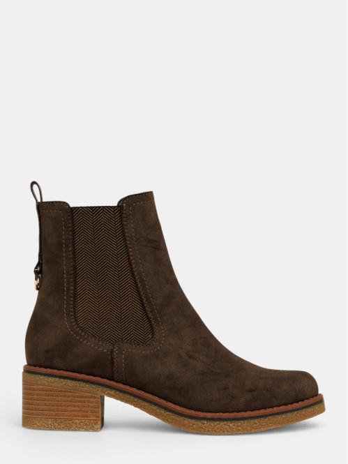 Bottines à talon café femme...