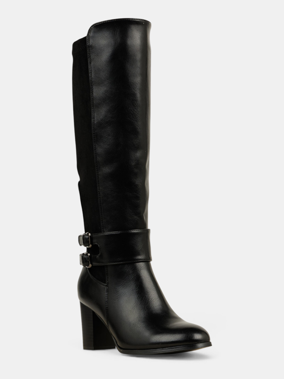 Bottes à talon bi-matières femme (36-41) Bottes à talon bi-matières femme (36-41)