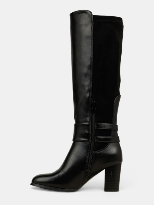 Bottes à talon bi-matières...