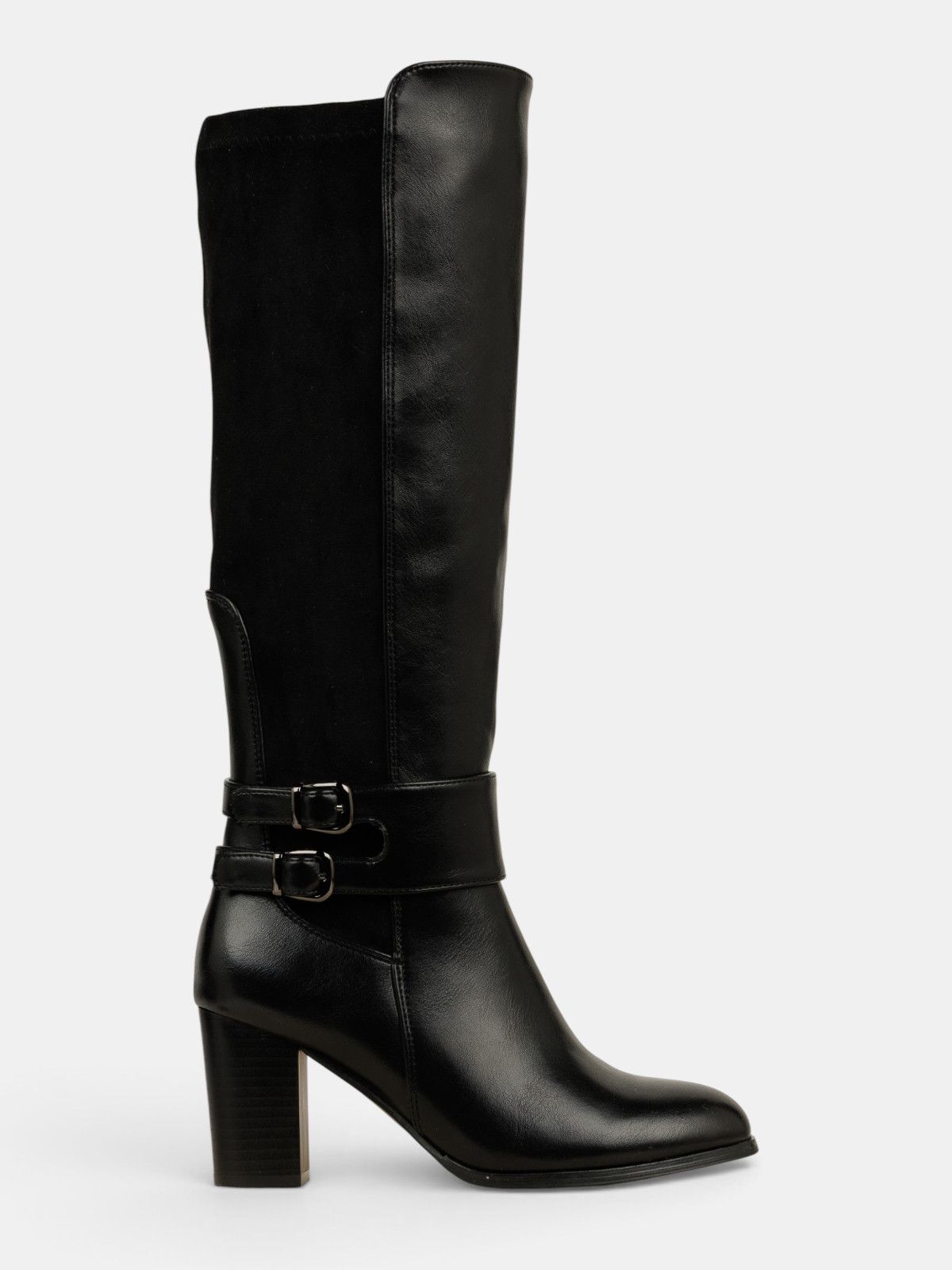 Bottes à talon bi-matières femme (36-41) Bottes à talon bi-matières femme (36-41)