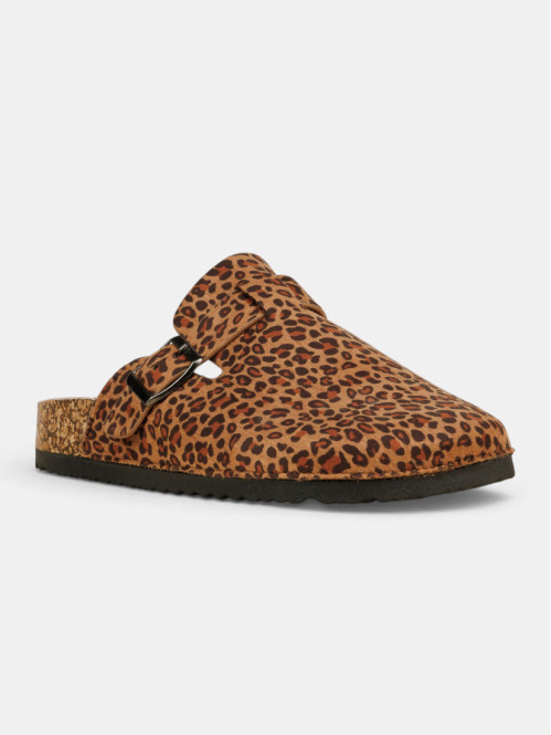 Mules motif léopard femme...