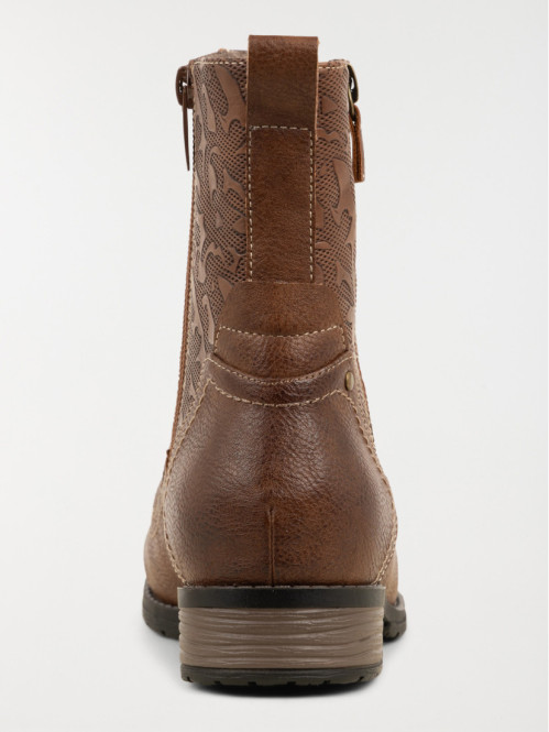 Bottine cognac plate lacet...