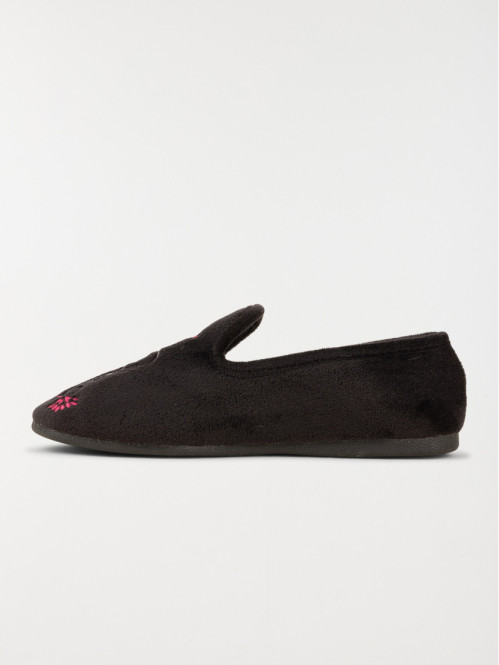 Chausson noir fleur brodé...