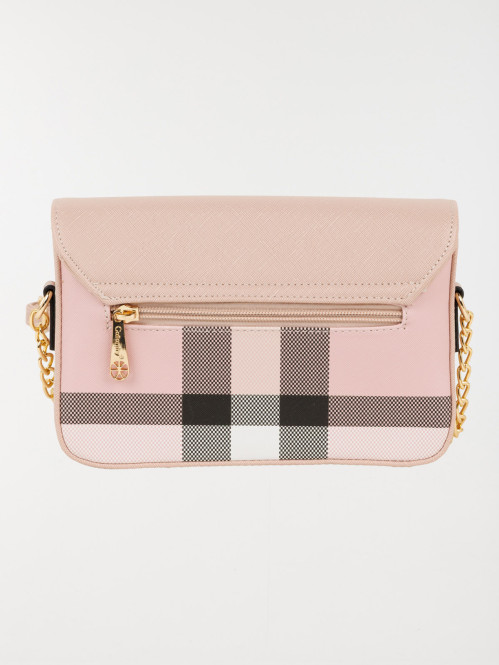 Sac à main imprimé rabat uni femme Sac à main imprimé rabat uni femme