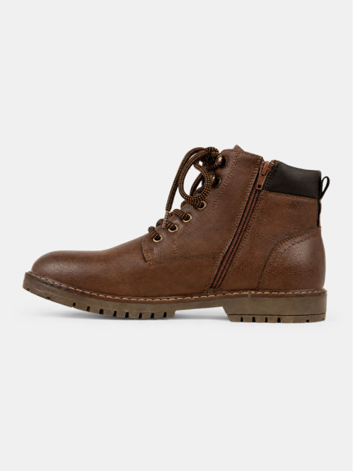 Boots à lacet marron homme...