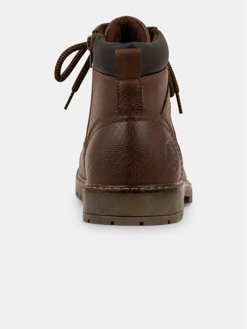 Boots à lacet marron homme...
