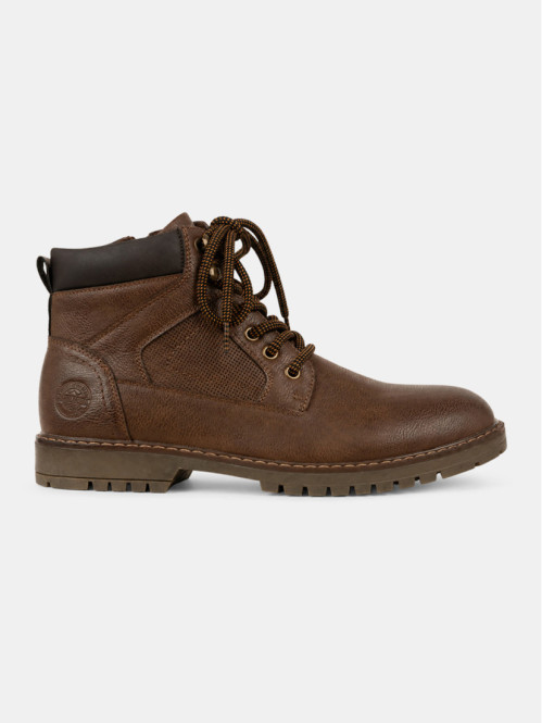 Boots à lacet marron homme...