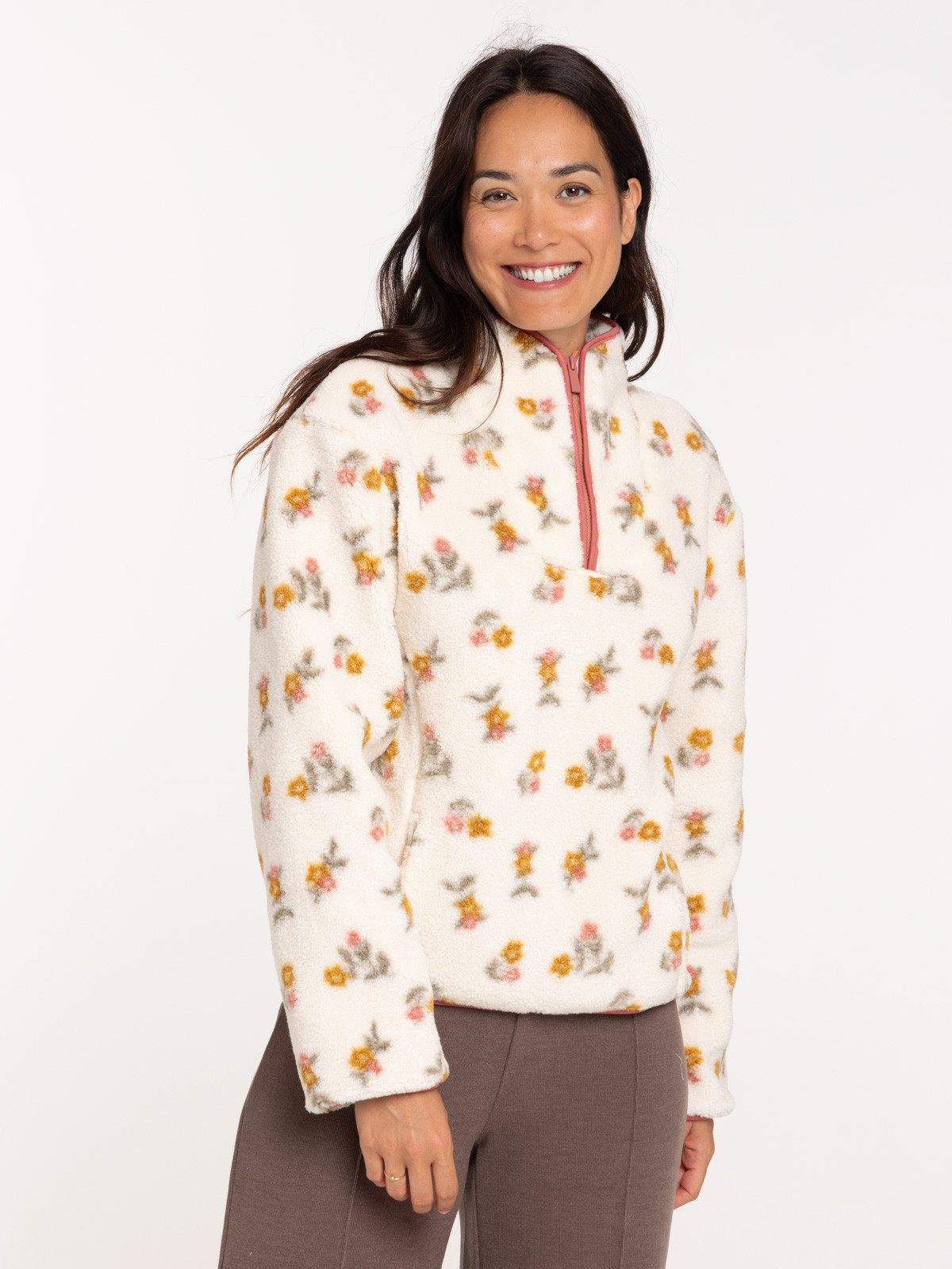 Sweat sherpa fleuri femme Sweat sherpa fleuri femme