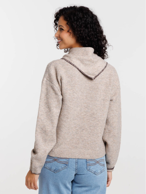 Pull foulard amovible beige...
