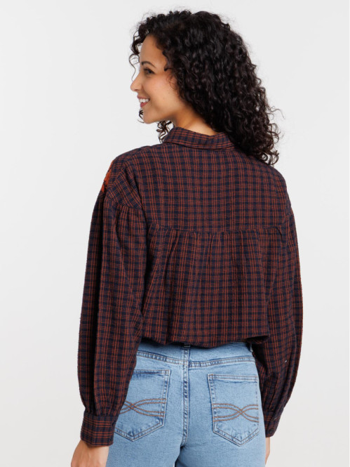 Chemise à carreaux brodée...