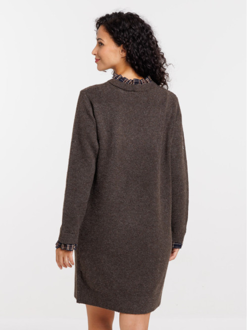 Robe pull effet 2-en-1 femme