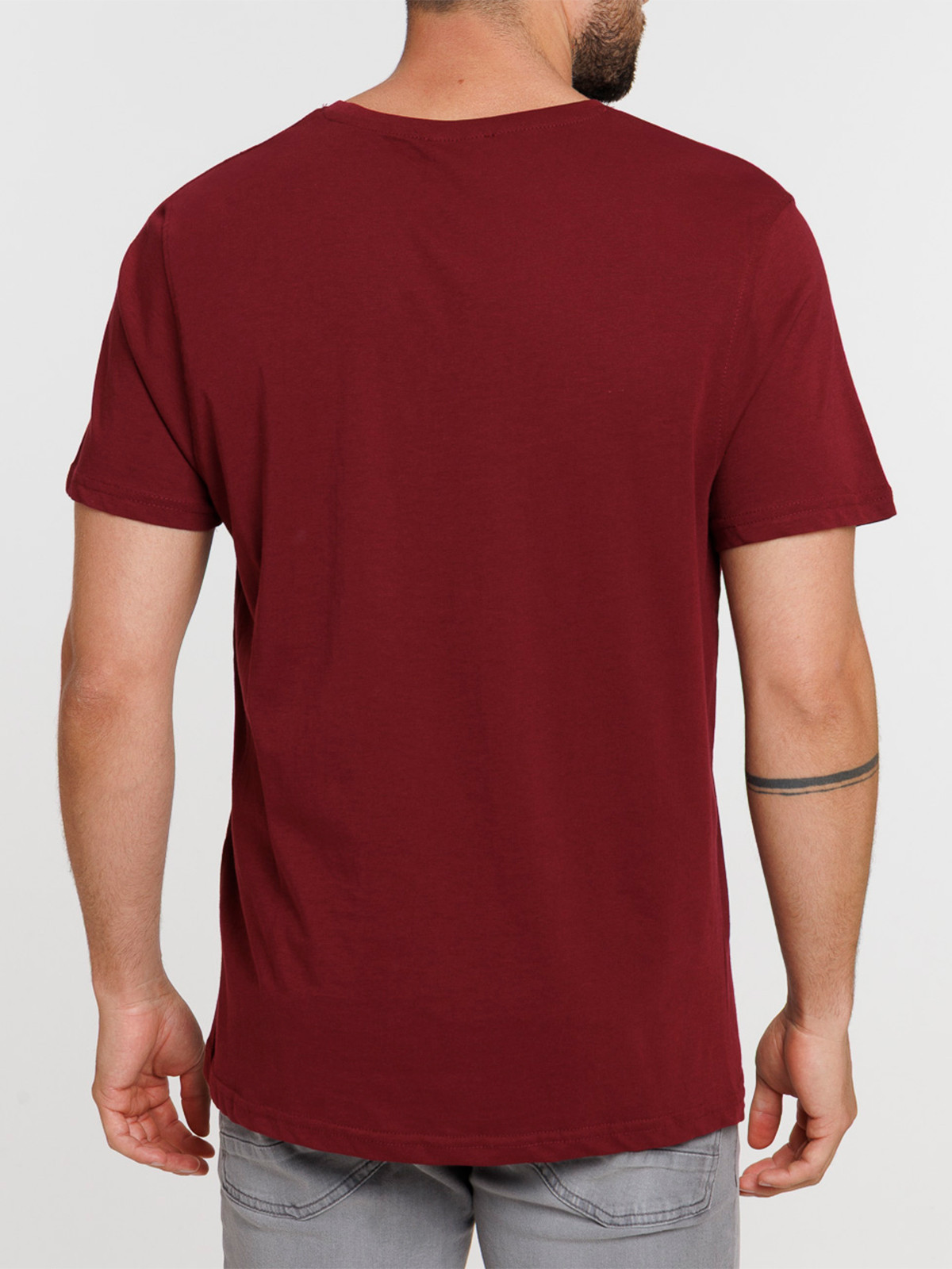 T-shirt col V pourpre homme T-shirt col V pourpre homme