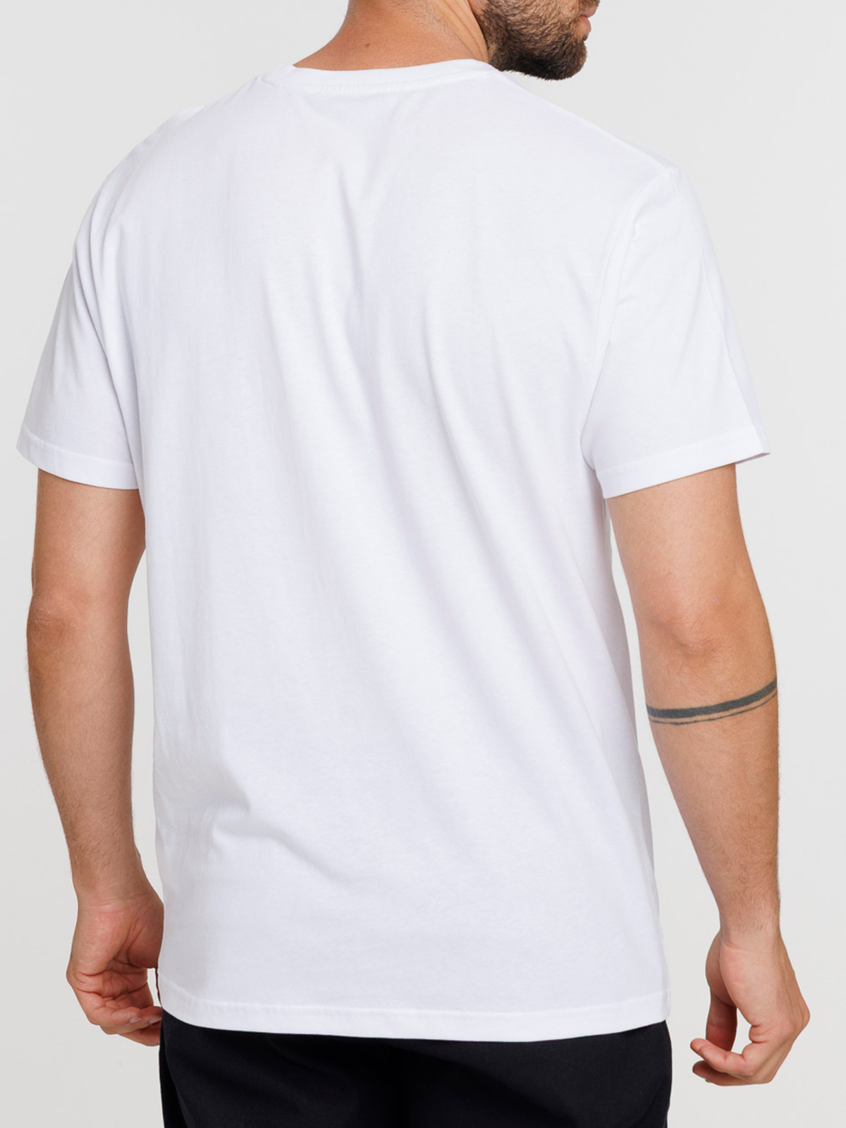 Tee-shirt imprimé moto blanc homme