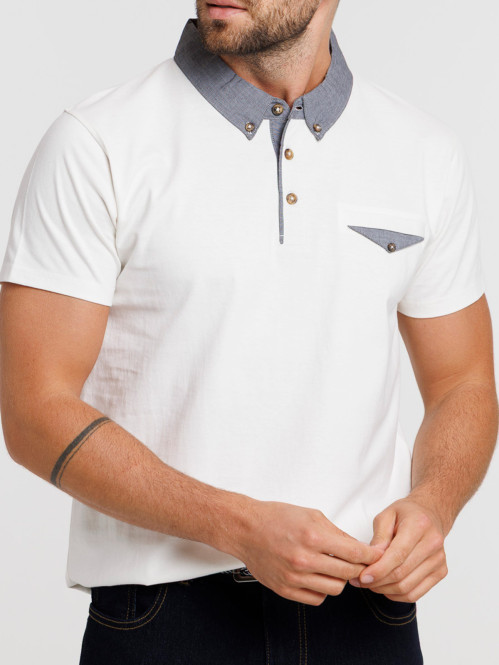 Polo col contrasté homme