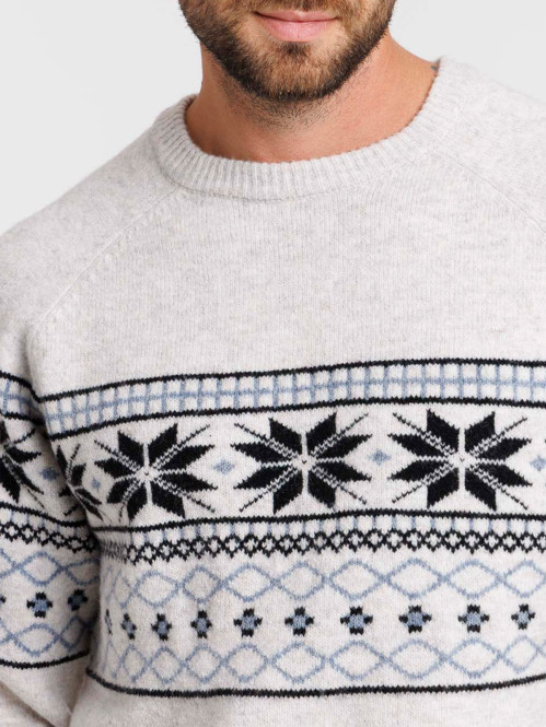 Pull col rond motif...