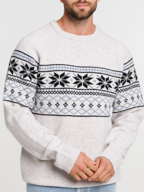 Pull col rond motif...