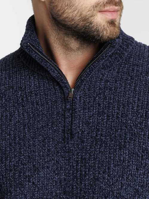 Pull col montant zippé homme