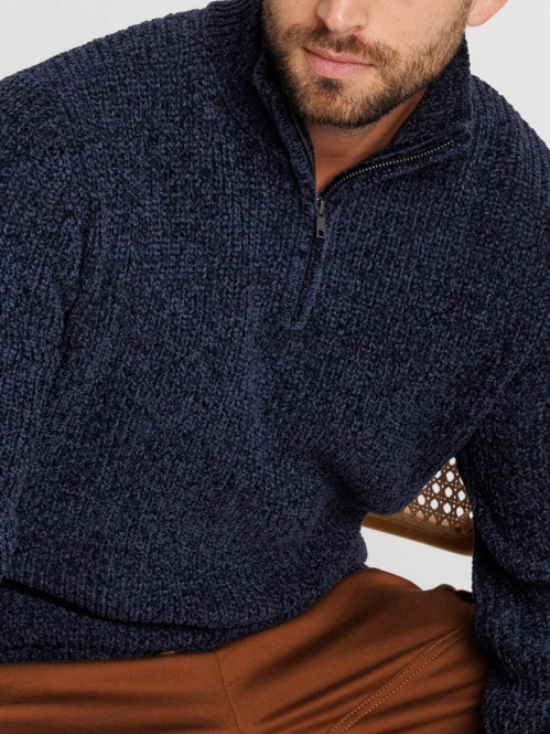 Pull col montant zippé homme