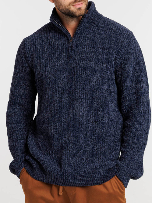 Pull col montant zippé homme