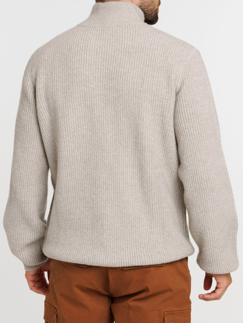 Pull zippé col montant homme