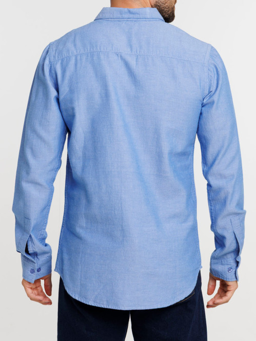 Chemise coton bleue homme