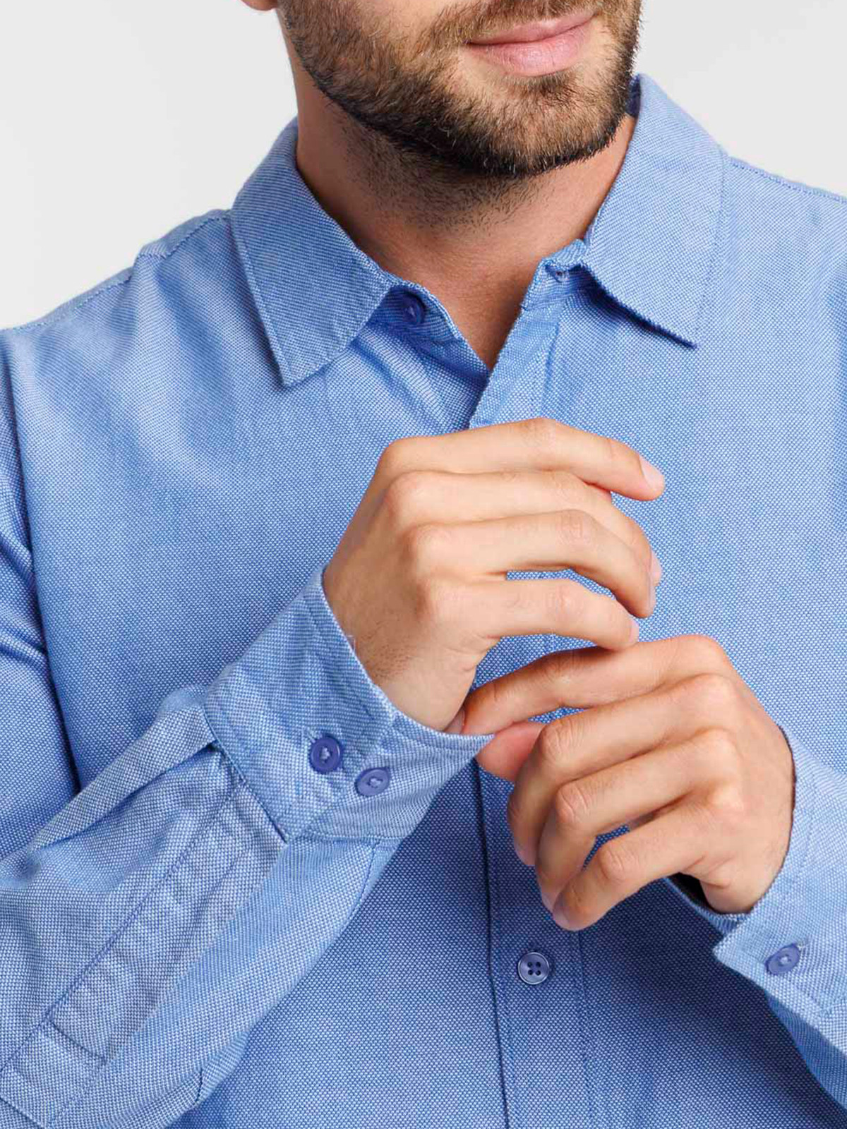 Chemise coton bleue homme