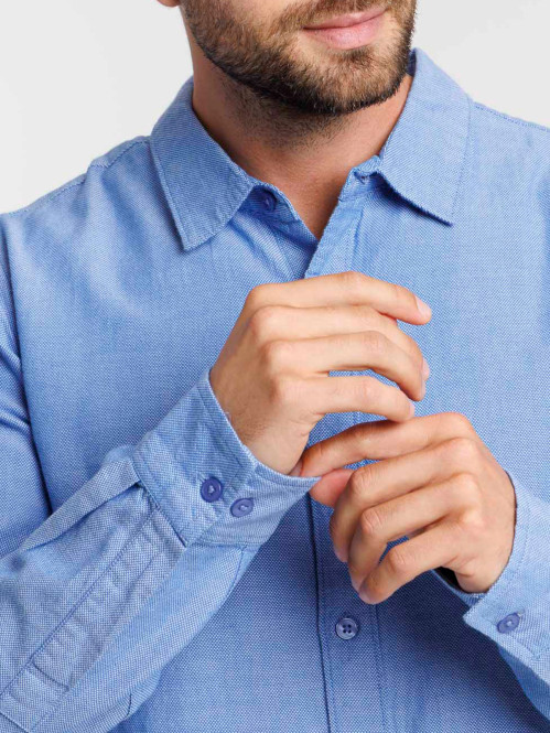 Chemise coton bleue homme