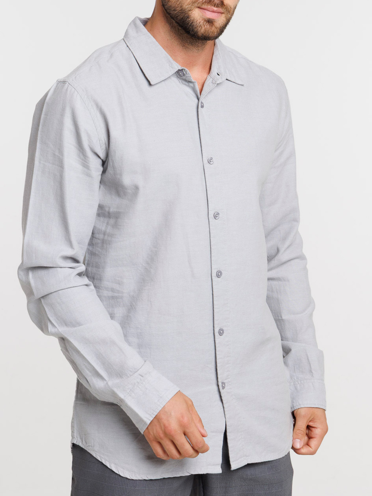 Chemise coton coloris neutre homme