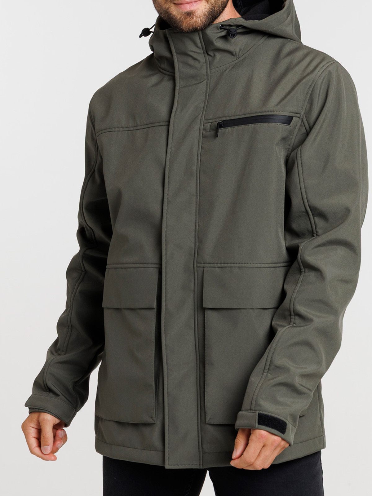 Blouson kaki à capuche homme Blouson kaki à capuche homme