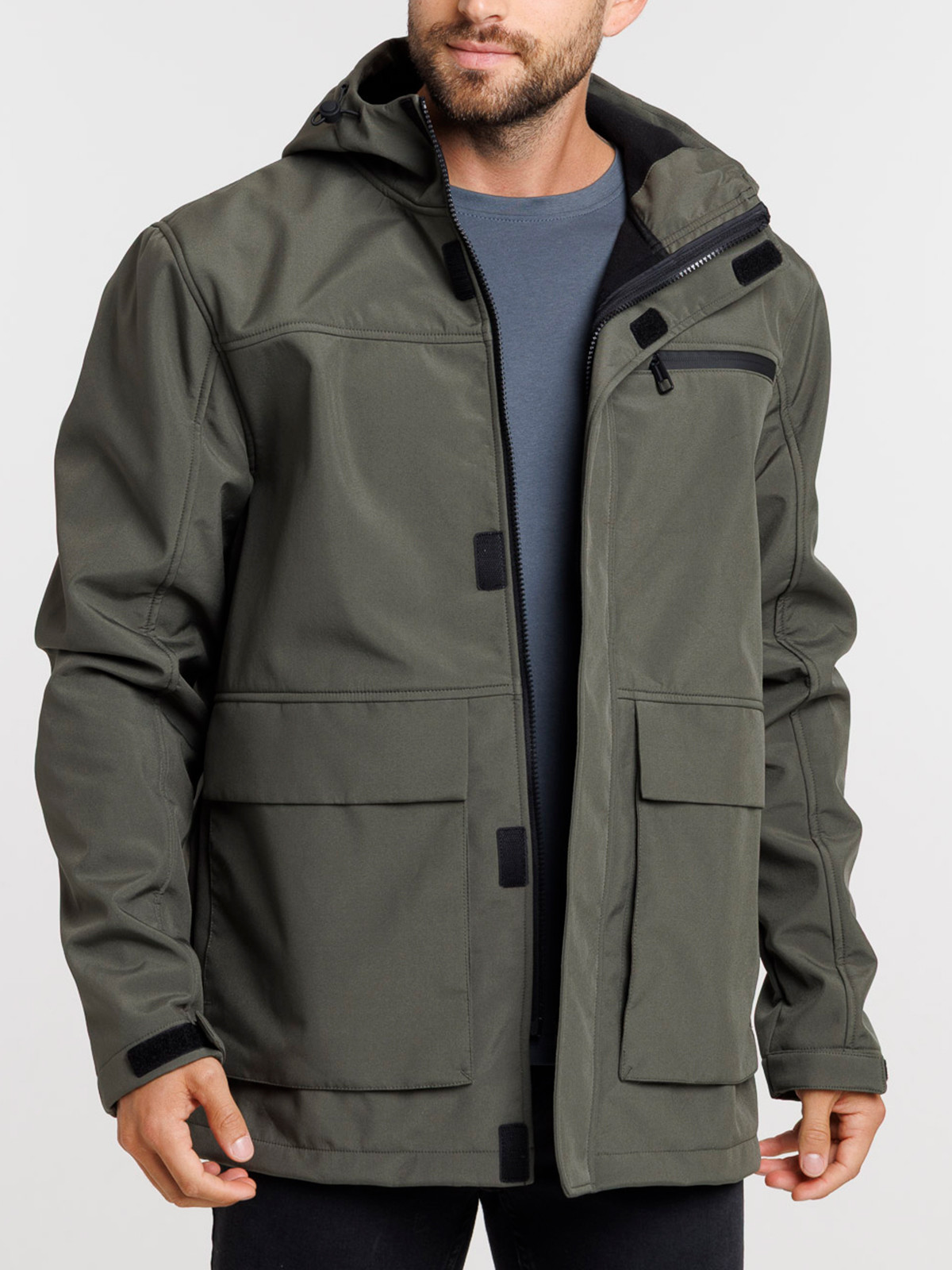 Blouson kaki à capuche homme Blouson kaki à capuche homme