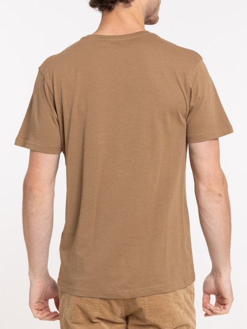 T-shirt col rond café foncé...