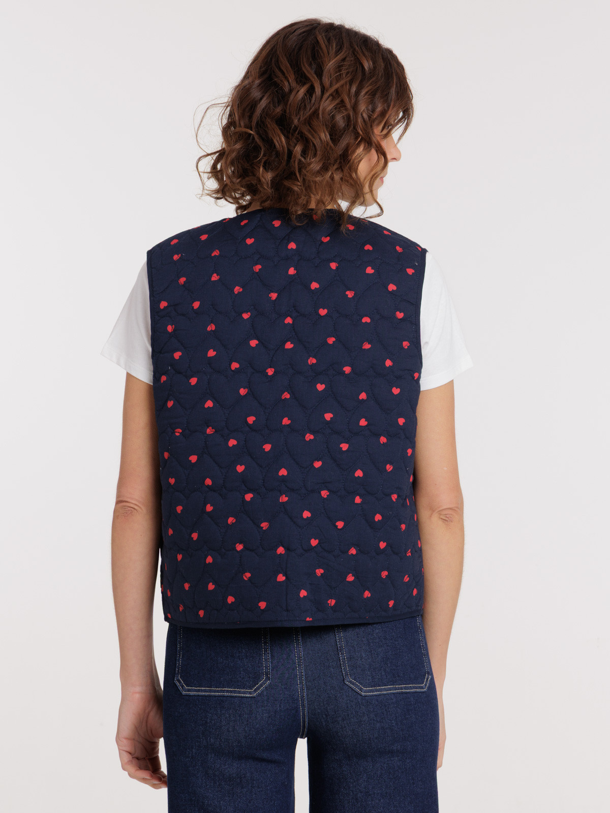 Veste sans manches coeurs femme