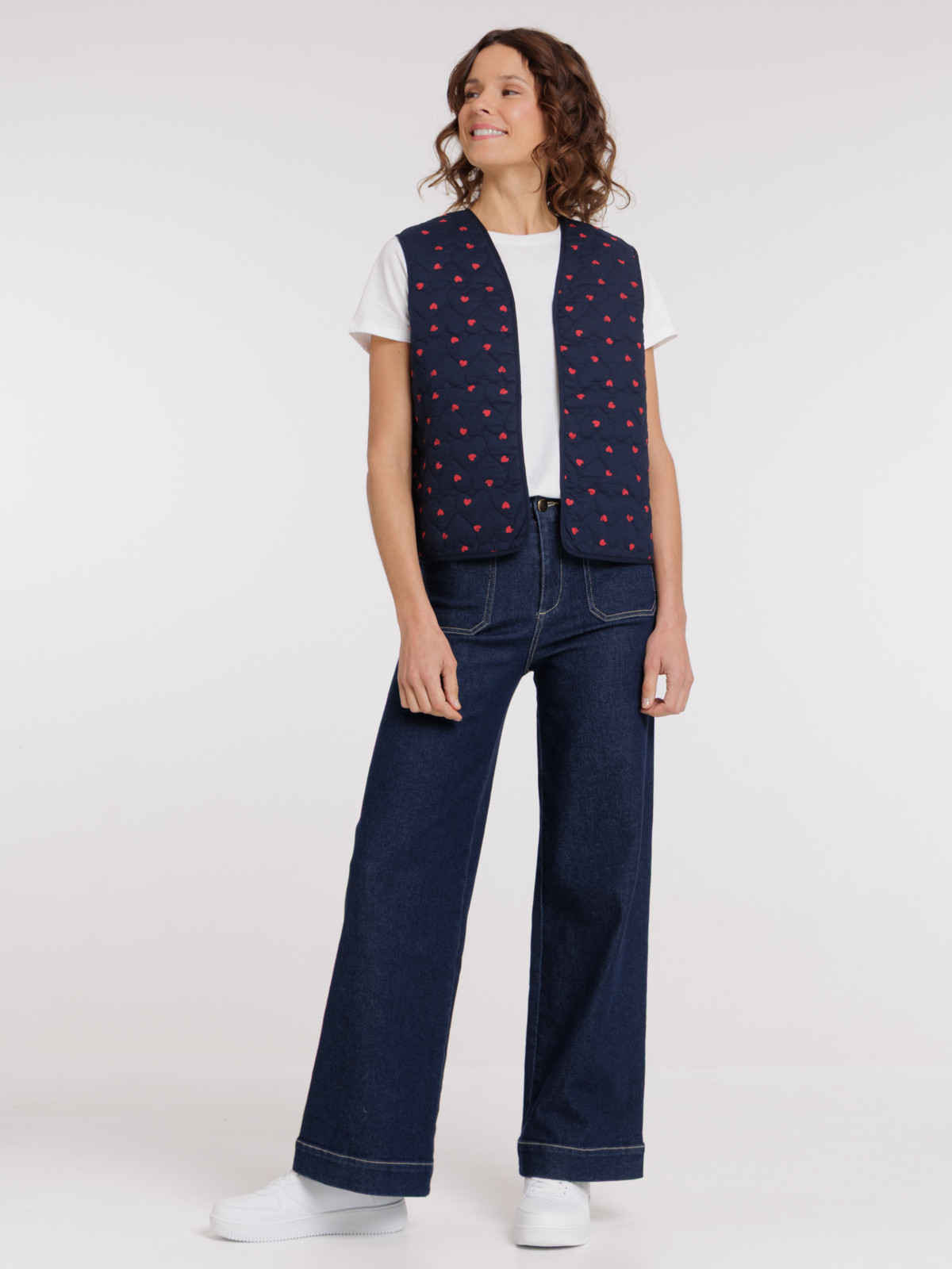 Veste sans manches coeurs femme