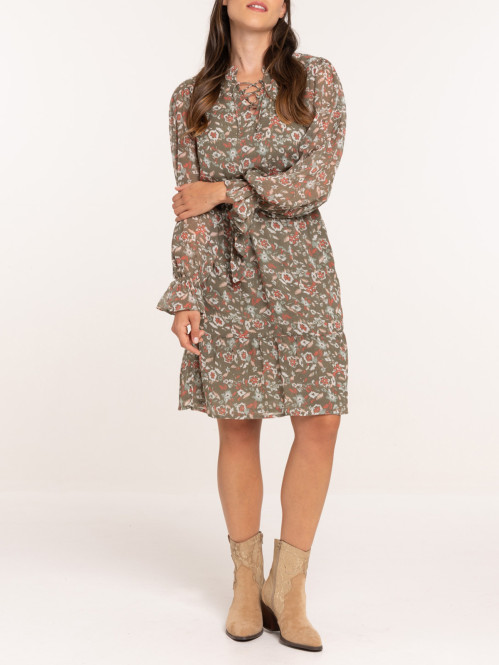 Robe courte fleurie femme