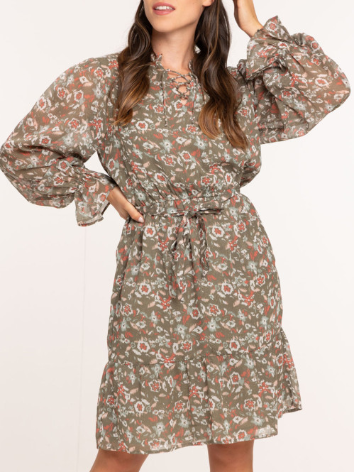 Robe courte fleurie femme