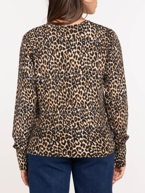 Pull léopard femme