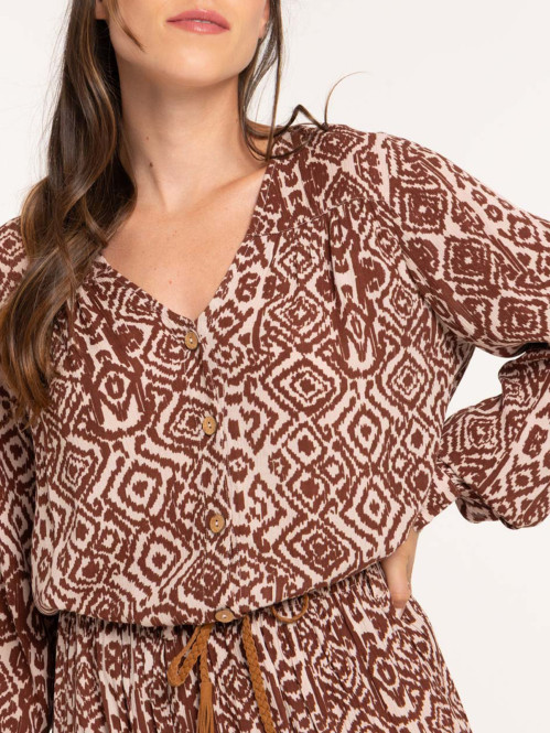 Blouse imprimée manches...
