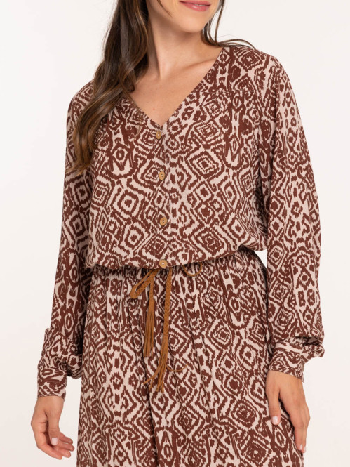 Blouse imprimée manches...