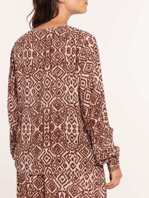 Blouse imprimée manches...